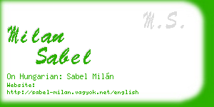 milan sabel business card
